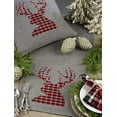 thumbnail image 5 of Fennco Styles Christmas Plaid Reindeer Wool Blend Decorative Throw Pillow 18 x 18 Inch, 5 of 5