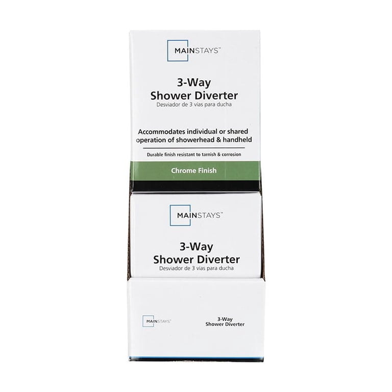 Mainstays 3-Way Shower Diverter, Chrome T Adapter photo 4