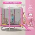thumbnail image 6 of 7FT Trampoline for Kids,Outdoor Recreational Trampoline with Safety Enclosure Net,Pink, 6 of 6