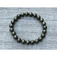 thumbnail image 4 of Pyrite Crystal Bead Bracelet 8mm, Wholesale Genuine Pyrite Stretch Gemstone Bracelet, Gift for Men & Women (1), 4 of 9