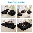 thumbnail image 3 of Mjkone Cloud Modular Sectional Sofa with Chaise, Modern Upholstered L-Shape Couch,Convertible Sleeper Sofa for Living Room,Black, 3 of 9