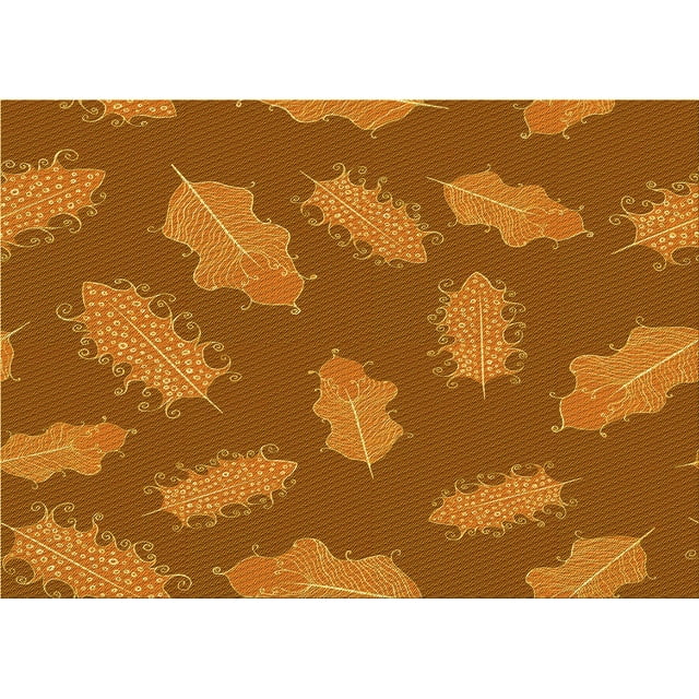 Ahgly Company Machine Washable Indoor Rectangle Transitional Neon Orange Area Rugs, 7' x 10'