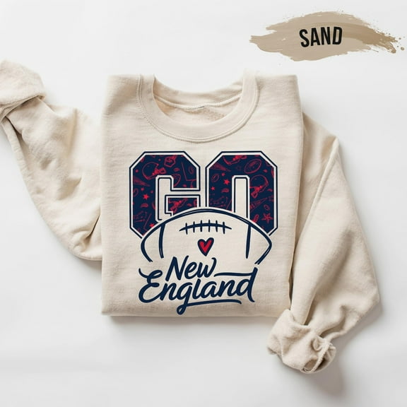 New England Football Sweatshirt – Retro Game Day Top, Cozy Unisex Fit Tshirt All Size S-5XL