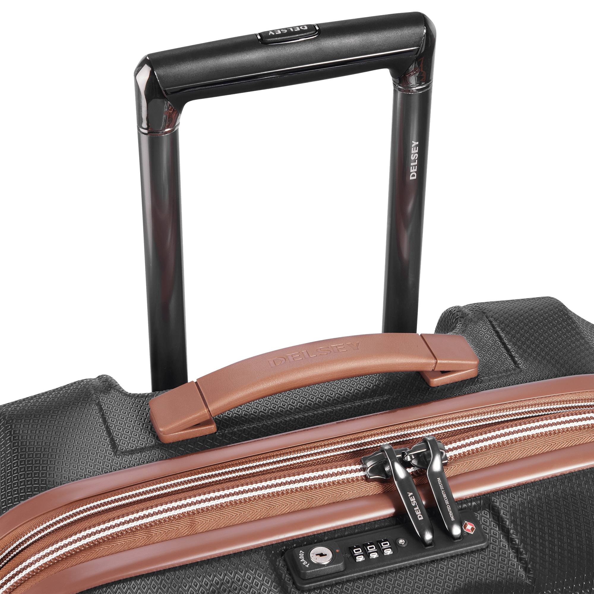 DELSEY PARIS Carrousel 24" Medium Checked Hardside Expandable Spinner Luggage, Black