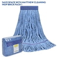thumbnail image 3 of MATTHEW CLEANING Heavy Duty Mop Head Commercial Replacement for General and Floor Cleaning , Wet Industrial Blue Cotton Looped End String Head Refill (Pack of 3) Blue, 3 of 5