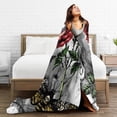 thumbnail image 5 of Kll Fleece Blanket Plush Throw Blanket Skulls Roses,Soft Fuzzy Cozy Flannel Blanket For Couch Sofa Bed.(40"X30"), 5 of 9