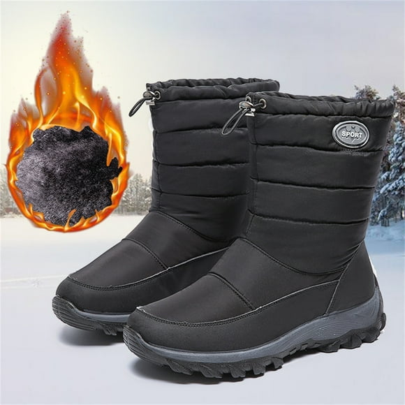 Pisexur Black Friday Deals 2022! EGNMCR Womens Snow Boots Winter Warm Ankle Booties Waterproof Slip On Outdoor Fur Lined Comfortable Shoes for Women