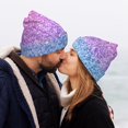 thumbnail image 5 of Pofeuu Multicolor Glitter Print Beanie Hat for Men Women Knit Winter Hat Warm Cuffed Skull Beanie Slouchy Soft Unisex, 5 of 6
