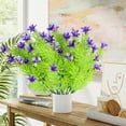 thumbnail image 5 of Artificial Lilies Flowers - Green Plastic Fake Lilies Bouquet - 35cm/13.78in Realistic Simulation Flowers for Home Garden Office Decor | Indoor Outdoor Holiday Decoration, 5 of 6