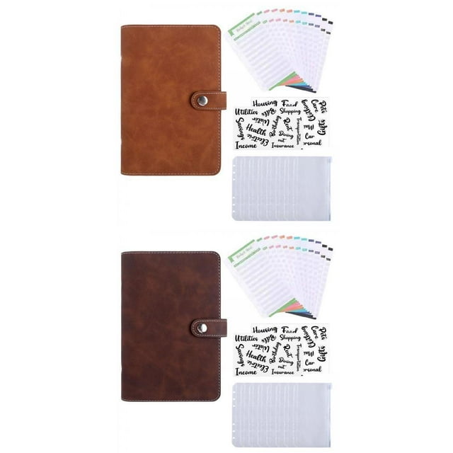 2 Set PU A6 Carpeta de Cuaderno Organizador de Presupuesto en Efectivo Shamjiam Cuaderno de Facturas