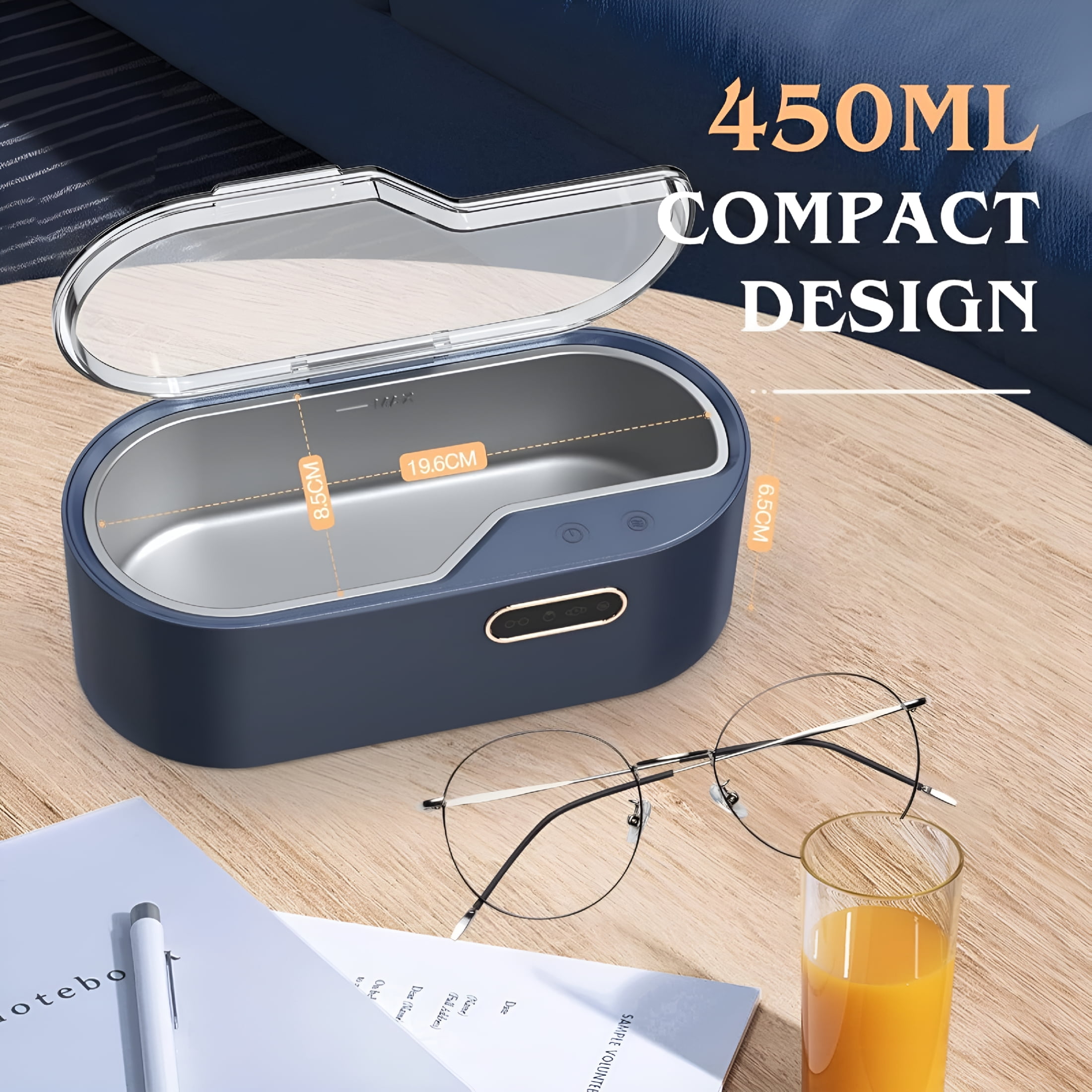 HIBIBUD 2026 New Ultrasonic Jewelry Cleaner Machine, 15Oz 45Khz Ultrasonic Cleaner with 4 Time Settings for Jewelry, Glasses, Watches, Rings