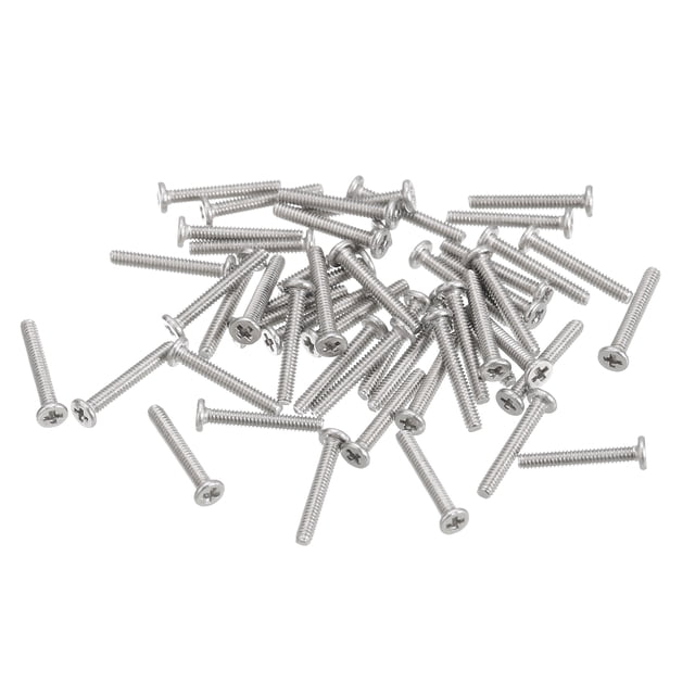 Unique Bargains M1.2x0.25x8mm Lot de 100 Vis Plates Rondes en Métal pour Machine à Entraînement Phillips