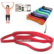 Rubberbanditz Pull Up / CrossFit Resistance Band - Medium #2 Red - 20 - 35 lb (9-16 kg), Loop Exercise Band for Muscle Ups Calisthenics Powerlifting Physical Therapy Pilates Stretching