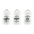 thumbnail image 2 of Set of 3 Sugar Canister Set Metal Storage Tins Jars with Bright White, 2 of 8