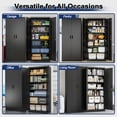 thumbnail image 4 of BESFUR Metal Cabinet with 5 Adjustable Shelves and Doors, Locking Storage Cabinet for Garage, Classroom and Office - Black, 4 of 9