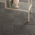 thumbnail image 5 of TOWN & COUNTRY EVERYDAY Stone Geo Curve Soft Felt Everwash®, Machine Washable Area Rug with Non-Slip Backing, Geometric Rug, Charcoal Grey, 6'6"x9'2", 5 of 11