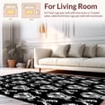 thumbnail image 2 of ODIKA 8'x10' Machine Washable Non-Slip Area Rug, Art Fan Mosaic with Lustrous Silver Accents High Traffic Rug with Pad, Black, 379369, 2 of 8