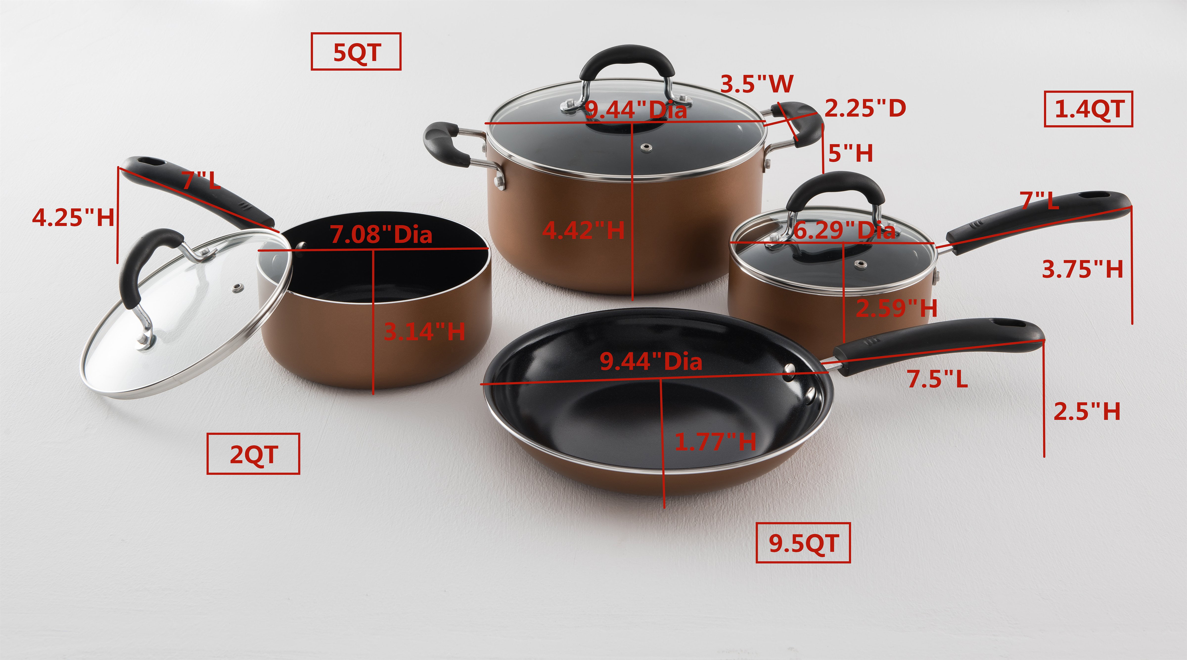 Copper Pots And Pans Set Nonstick, Removable Handle Cookware, Stackable Pots  And Pans Set, Dishwasher safe, Induction Pots And Pans, Camping Cookware  Set, Aluminum (7 Pcs)