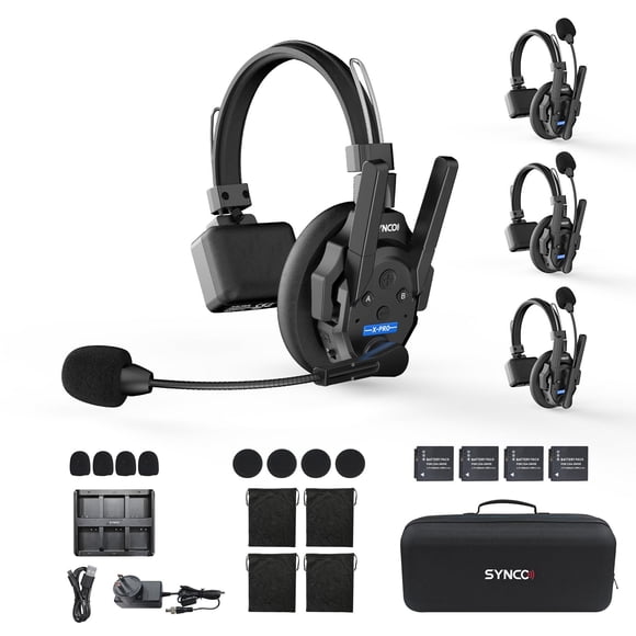 Intercomunicador Inalámbrico SYNCO XTALK XPRO para 4 Usuarios Alcance de 500m