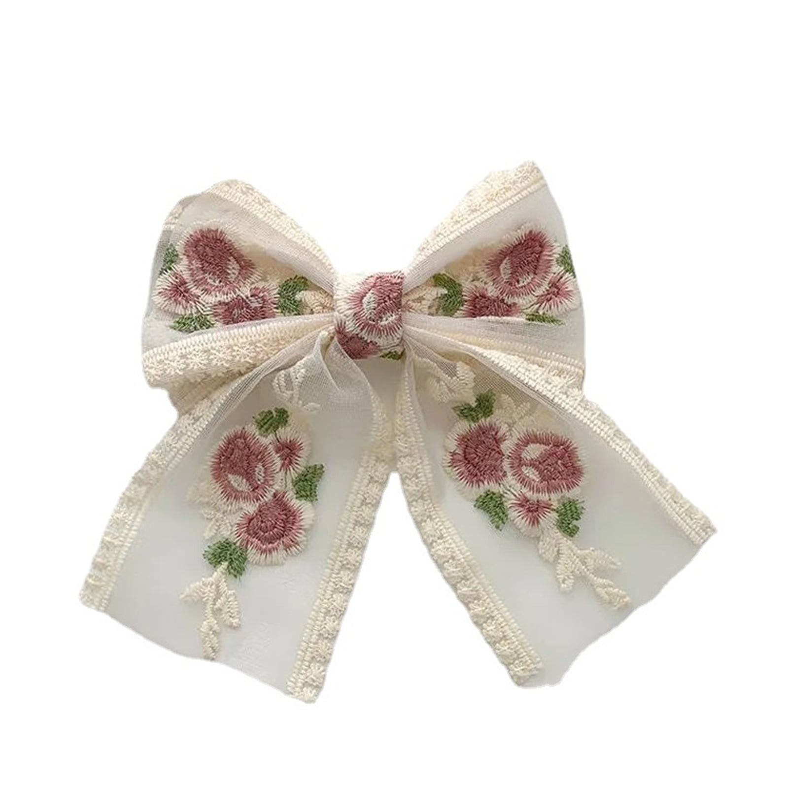  JONKY Bow Hair Clips White Lace Hair Accessory Party Non Slip  Flower Hair Bow Hair Barrettes Hair Piece for Women and Girls : Beauty &  Personal Care