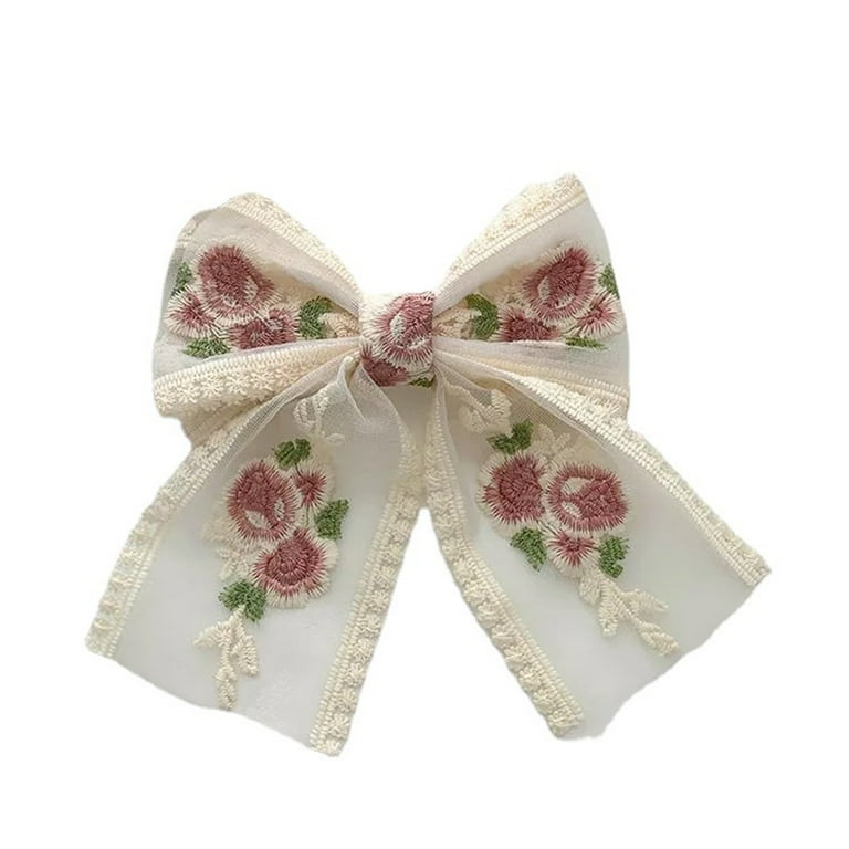 Rygai 2pcs Bow Hair Ribbons Soft Fabric Solid Color Long Tail Design Adorable Non-fading Dress-Up Smooth Women Girls Hair Ribbon Bow Hair Ties Decor