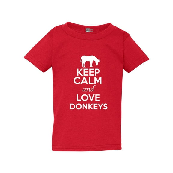 Keep Calm And Love Donkey Horse Wild Ass Animal Lover Toddler Kids T-Shirt Tee