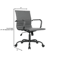 thumbnail image 2 of LeisureMod Harris Leather Office Desk Chair with Swivel Armrests Modern Adjustable Executive Conference Chair for Office and Home (Grey), 2 of 6