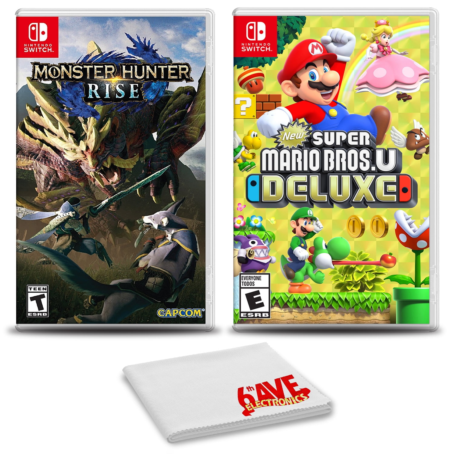 Monster Hunter Rise And Super Mario Bros U Deluxe 2 Games For Nintendo Switch Walmart Com