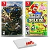 Monster Hunter Rise and Super Mario Bros U Deluxe - 2 Games For Nintendo Switch