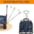 thumbnail image 4 of Cotinse Collapsible Garden Folding Cart, 220lbs Capacity Utility Wagon with 600D Oxford Cloth & Steel Frame, Portable Flat Folding Trolley, Blue, 4 of 14