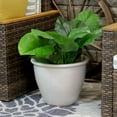 thumbnail image 6 of Sunnydaze Ocean Villa 15" x 15" x 12" Round Pearl Ceramic Outdoor Planter, 6 of 8
