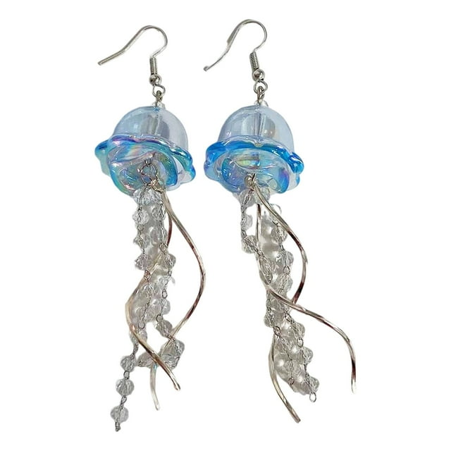 Earrings For Women Clear Resin Dangling Drop Earrings Handmade Boho Transparent Fringe Statement Jewelry
