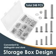 thumbnail image 5 of AEVXKHI 248PCS Nuts and Bolts Assortment Kit, Stainless Steel Metric Bolt Assortment, Anti Loosening Hex Socket Screws for Furniture, 5 of 11