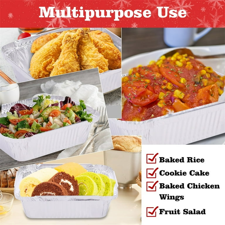 50Pcs 6x5 InchWholesale Disposable Meal Prep Food Containers Foil
