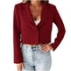 thumbnail image 2 of Puntoco, ropa de negocios para mujer, solapa, Color sólido, ajustado, manga corta, cárdigan, abrigo, Tops, liquidación Puntoco Puntoco-3841, 2 of 9