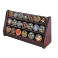 thumbnail image 1 of 3 Rows Military Challenge Coin Holder Display Stand, Solid Rack Shelves, Mahogany Finish, 1 of 4