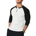thumbnail image 4 of 2025 Henley Shirts for Men Raglan 3/4 Sleeve Jersey Baseball T-Shirts Fall Casual Cotton Sport Athletic Tee Tops, 4 of 7