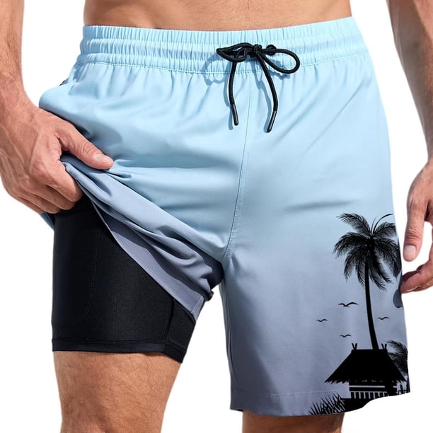 WILLBEST Bañador Deportivo para Hombre, con Forro de Compresión y Entrepierna, con Bolsillos, 964