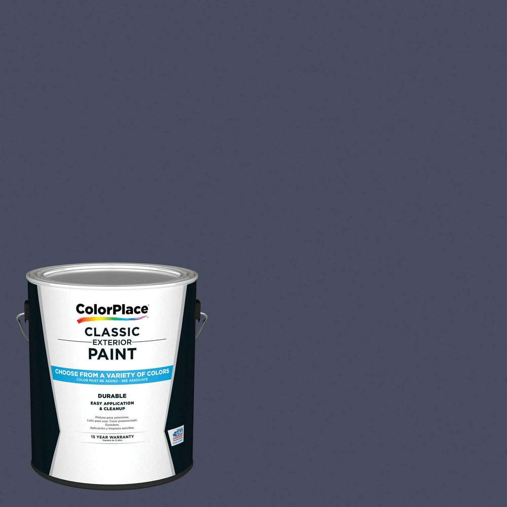 ColorPlace Classic Exterior House Paint, Federal Blue, Satin, 1 Gallon