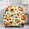 thumbnail image 2 of Xixirimido Sunflower Pumpkin Maple Leaf Recliner Chair Cover, 4-Pieces Stretch Recliner Covers for Recliner Chair Soft Reclining Chair Slipcover Thanksgiving Furniture Protector for Pets Kids, 2 of 8