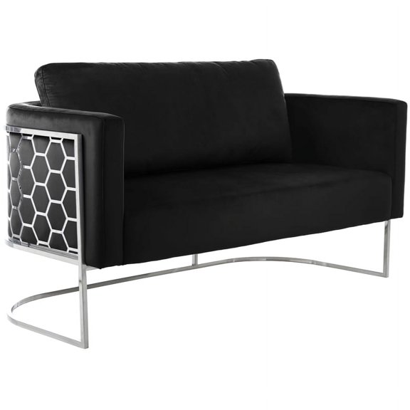 Meridian Furniture Casa Black Velvet Upholstereded Loveseat