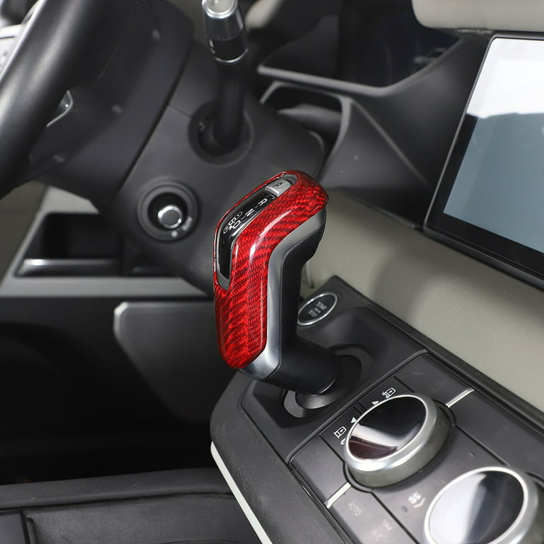 For Land Rover Defender 2020-2023 Red Carbon Fiber Gear Lever Shift Knob  Cover