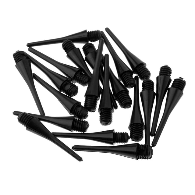20 piezas de puntas de suave puntos 2BA de repuesto para dardos 22mm negro shamjiam Dardos blandos de dardo electrónico estándar