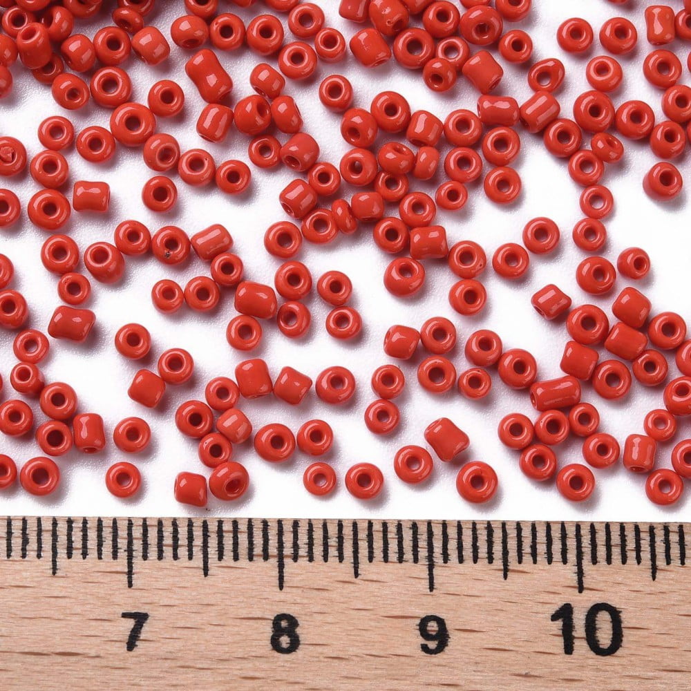 Glass Seed Beads Opaque Colours Seed Small Craft Beads for DIY Jewelry Making Round Red 2mm Hole:1mm 30000pcs/pound