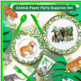 thumbnail image 5 of Safari Adventure Party Set - 168 Pcs Jungle Theme Decorations for Baby Showers and Wild Birthday Celebrations. Includes Disposable Tableware for 24 Guests., 5 of 5