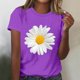 thumbnail image 2 of Camisetas de Mujer Flor Impresión Manga Corta Cuello Redondo Blusa, Ligero Y Casual de las Mujeres Camisetas, 2 of 4