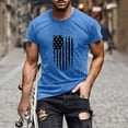 thumbnail image 3 of NIEWTR American Flag T-Shirt for Men USA Flag Patriotic Short Sleeve Shirt for Summer Casual Tees Mens T Shirt(Blue,M), 3 of 4
