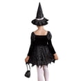 thumbnail image 2 of Yruioon Kids Girls Halloween Witch Dress Up Shiny Star Print Long Sleeve Dresses with Hat Candy Bag Black 12, 2 of 7