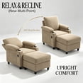 thumbnail image 5 of Aukfa Accent Chair with Storage Ottoman & Cup Holders, Convertible Sleeper Recliner Lounge Chair with Adjustable Backrest, USB-C Port & Side Pocket, Camel, 5 of 8