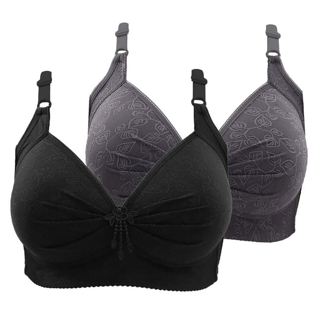 Kyusrd Full Coverage Bra For Women Adjustable Strap Traceless Without Steel Ring Gathering Push Up Comfortable Nursing Bra Large Size Support Breathable Wireless Comfy Soft Daily Bras 2Pcs
